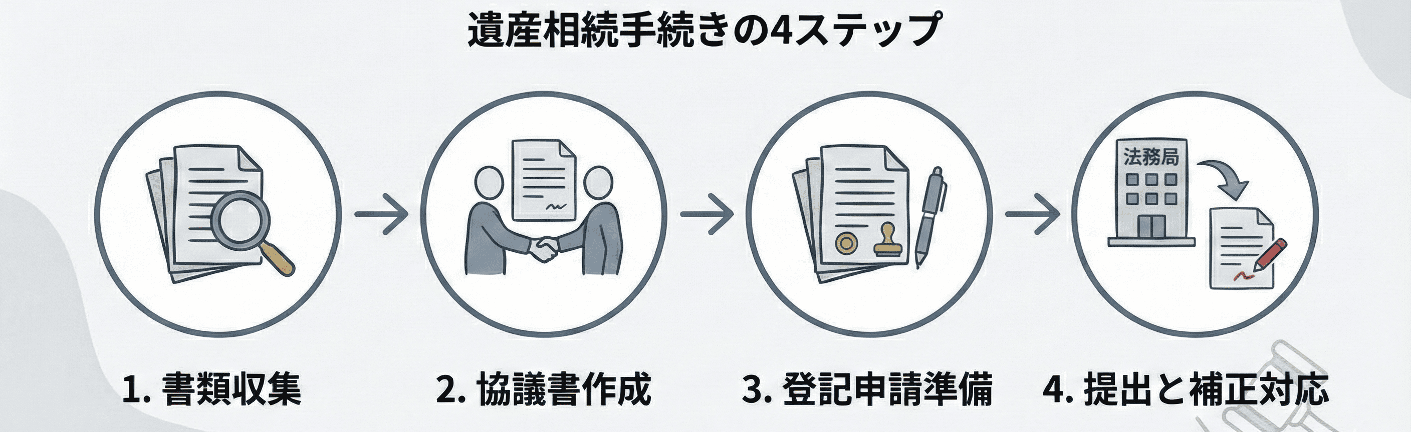 相続登記の４ステップのチャート